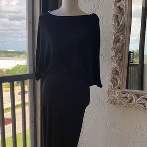 Black knit maxi dress